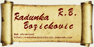 Radunka Božičković vizit kartica